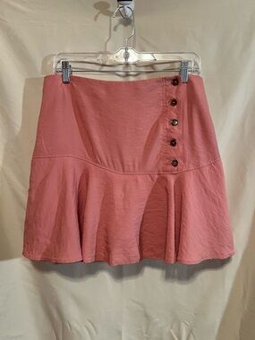 Zara Pink Button-Accent Flared Skort Size L